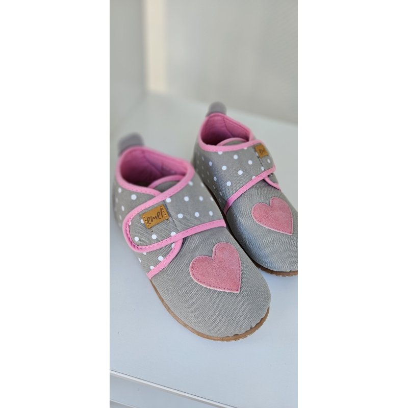 Emel obuwie tekstylne kapcie szare w serca 103 Emel - 1