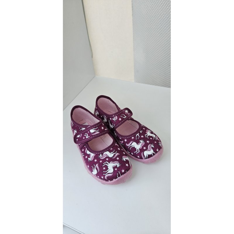 Superfit Obuwie tekstylne kapcie bordowe w jednorożce 283-5010 SUPERFIT - 1