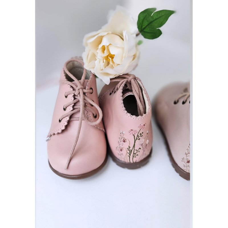 Emel Trzewiki Valencia brudny róż z kwiatowym haftem ES 1152D-2 Emel - 1