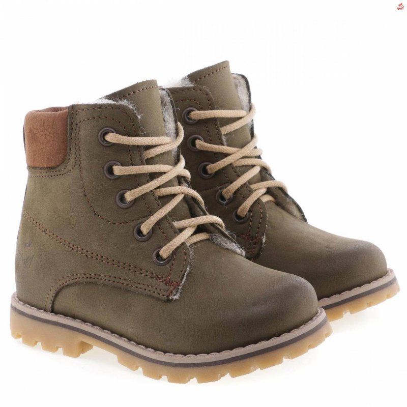 Emel buty trzewiki chłopięce oliwkowe ocieplane wełną E2552-4 Emel - 1