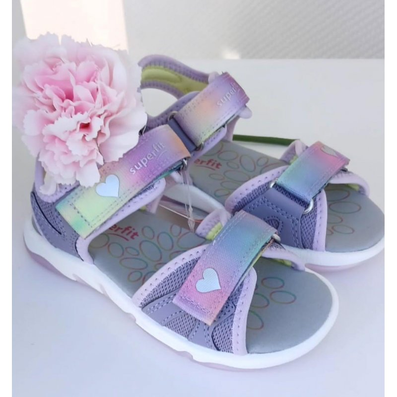 Superfit Sandały fioletowe ombre z sercami 9540-8500 SUPERFIT - 1