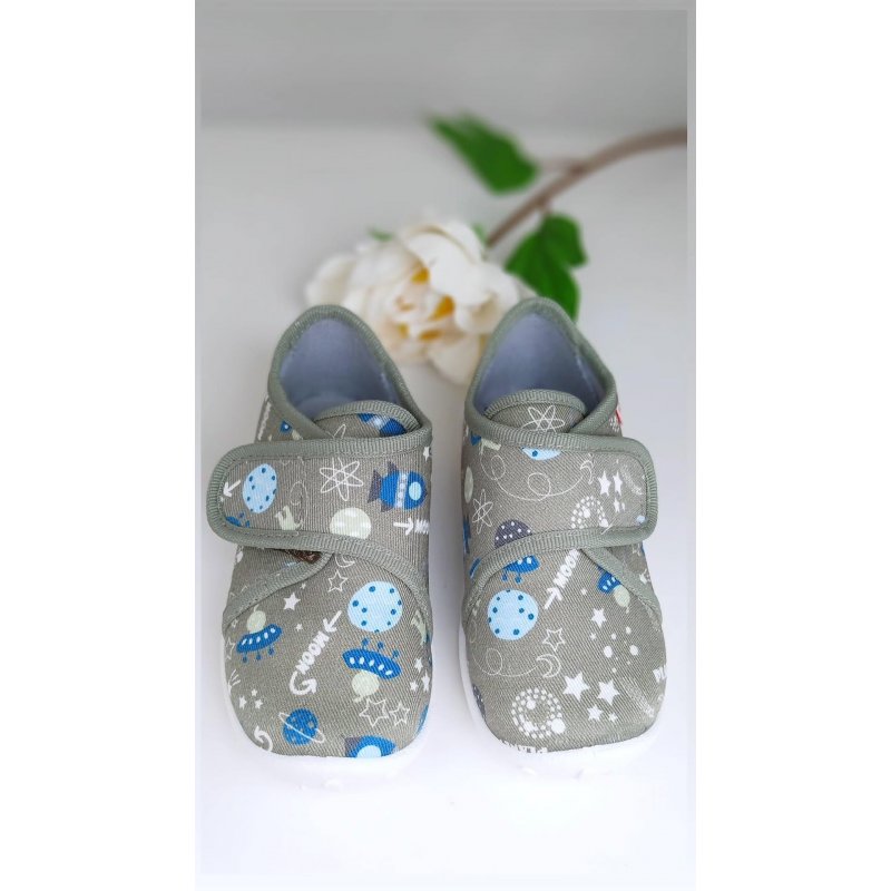 Superfit Obuwie tekstylne kapcie oliwkowe kosmos 9246-7540 SUPERFIT - 1