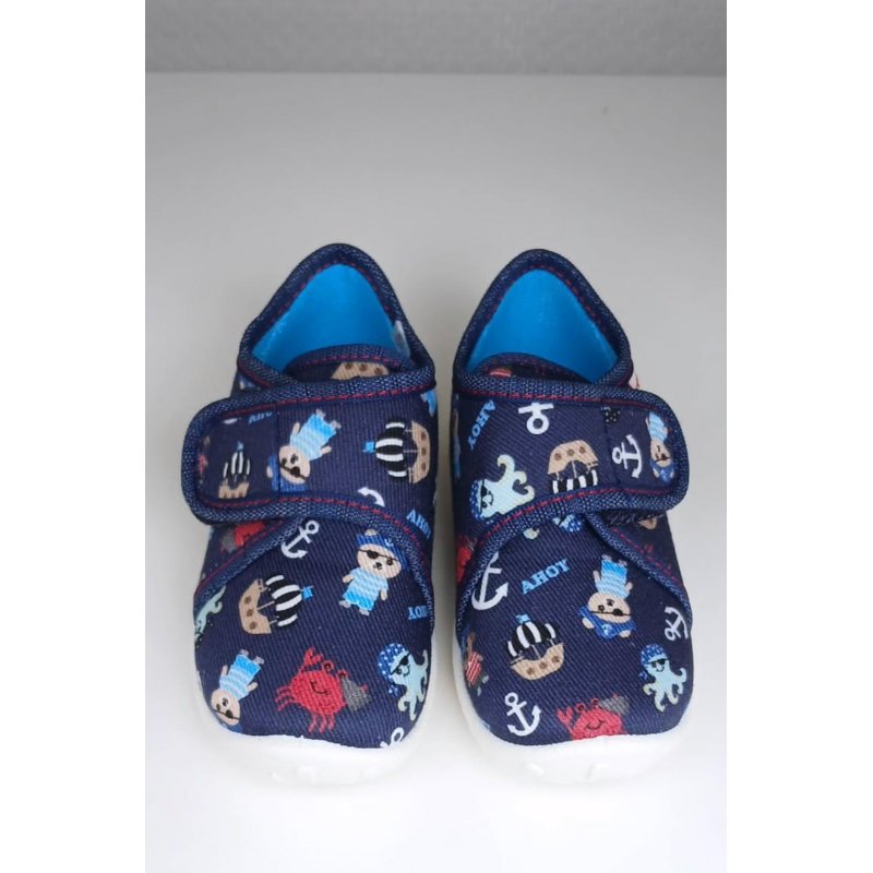 Superfit Obuwie tekstylne kapcie granatowe z piratem 246-8200 SUPERFIT - 1