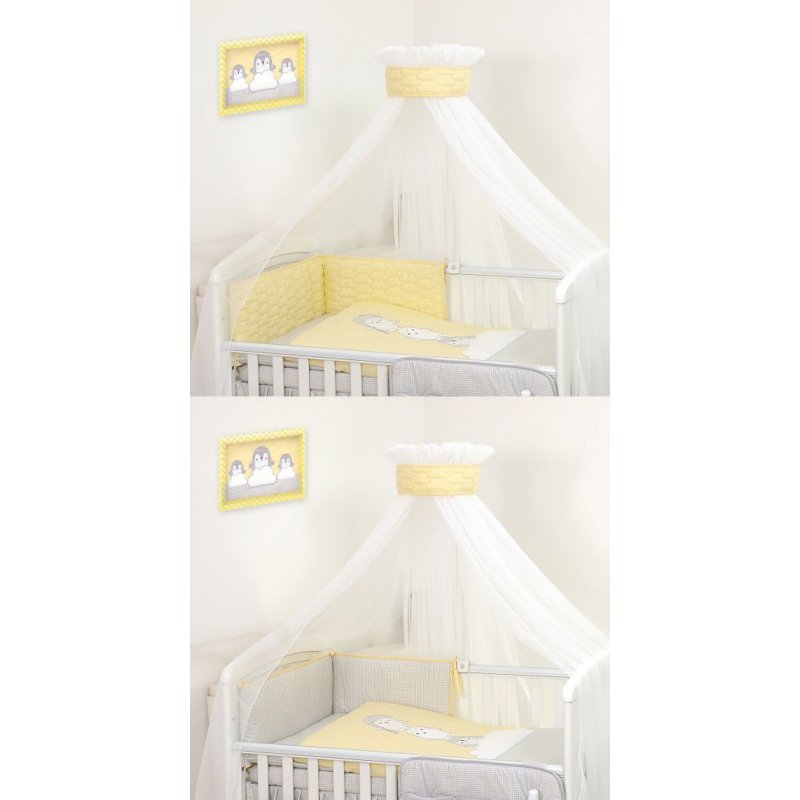 Amy Pościel dla dzieci 4-elementowa 135×100 Pingwiny Żółty Amy - 1