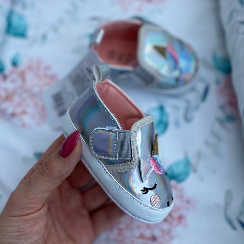 YOCLUB Buciki dziewczęce z jednorożcem srebrne YO CLUB - 1