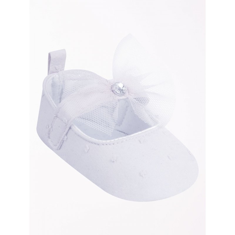 YOCLUB Buciki dziewczęce z tiulem białe YO CLUB - 1